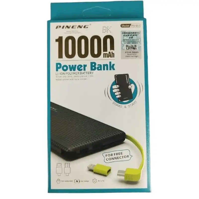 Portable Power Bank Charger for V8/Lightning 10000Mah Portable Pineng Battery